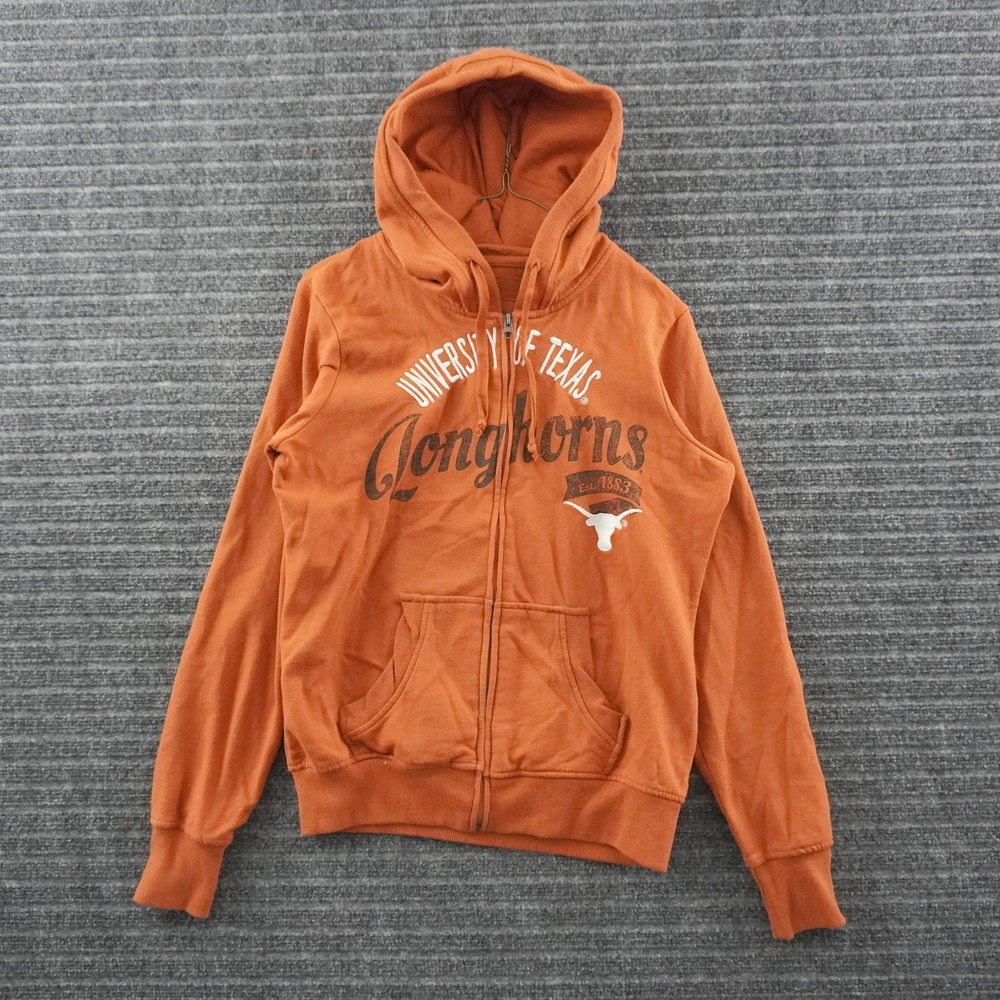 Y2K G for Her University of Texas Longhorns Zip Hoodie Womens M Orange Graphic